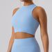 Women's Clothing Beautiful Back Half Turtleneck Breathable Yoga Suit Women's Outdoor Running Fitness Sports Vest Outer Wear Close Fitting Dance Top_ecoleips.com
