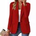 Women's Clothing Long Sleeve Blazer – Solid Color Open Front Cardigan Jacket For Fall (12 Colors)_ecoleips.com
