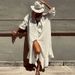 Fashion Solid Hollow Out Jacquard Maxi Dress Women Sexy V Neck Button Ruffle Long Dress Spring Long Sleeve Loose Slit Boho Dress_ecoleips.com