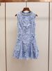 SP Home Women's French Lace Sleeveless Dress - Elegant Round Neck Floral Design, Spring Summer Dress_ecoleips.com