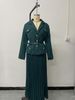 Women's Clothing Solid Color Temperament Lapel Suit Pleated Skirt Suit_ecoleips.com