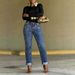 Women's High-Waisted Skinny Jeans Colorful Rhinestone Detail Casual Cotton Denim Jeans For Spring Autumn_ecoleips.com