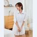 White Shirt Women's Medium And Long Sleeves Loose Boyfriend Style Pajamas Sunscreen Plus Size Top_ecoleips.com