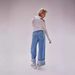 Women's Clothing Retro Washed Mid Waist Slim Curling Loose All Match Straight Jeans_ecoleips.com