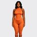 Elegant Halter Neck Jumpsuit Polka Dot Print Boned Waist Zip Detail Y2K-Inspired Wide-Leg Pants Two-Piece Look Women's Set_ecoleips.com