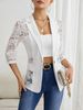 2025 New Elegant Solid Color Fashion Lace Splicing Small Suit Jacket Women's Tops_ecoleips.com