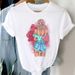 Foreign Trade Cross-border Clothing For Girls, Floral Fashion Simple Print Women's Plus-size White Short-sleeve T-shirt_ecoleips.com