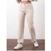 Women's Slimming Straight Leg Denim Trousers American Style Apricot Color Fashionable Trendy Stretchy Casual Versatile For All Seasons_ecoleips.com