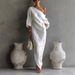 Spring Summer Women's Cotton Linen Long Dress High-End Long Sleeve Elegant And Sophisticated Style_ecoleips.com