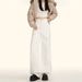 High-end Drapey White Wide-leg Jeans For Women, Fleece-lined, New Autumn And Winter Style, High-waisted, Loose, Casual,_ecoleips.com