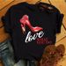 European American Cross-border Foreign Trade Women's Short-sleeve T-shirt With High-heeled Shoe Pattern And Round Neck_ecoleips.com