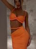 Weird Puss Bandage Ruched 2 Piece Set Women Square Collar Bra+Skinny Long Skirts 2025 Summer Vacation Beach Party Trend Suits_ecoleips.com