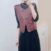 2025 Autumn New Fashion Versatile Short Zipper Vest + Long Sleeve Mid-Length Dress Two-Piece Set A18_ecoleips.com