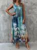 Women's Clothing Summer New Printed Short Sleeved Dress Hem Irregular Long Skirt Female_ecoleips.com