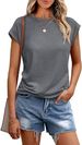 2025 Women's Tank Top Summer Short T-shirt Solid Color Round Neck Hooded Sleeve For Women_ecoleips.com