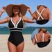 Women's Clothing Quick Drying One Piece Swimsuit Sexy For Vacation Polyester Regular Fit_ecoleips.com