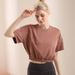 Breathable Copper Ammonia Raylon Layered Crop Top - Slim Fit Short Sleeve T-Shirt For Women, Streetwear & Gym Wear_ecoleips.com