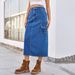 Verve Summer New Washed Denim Work Skirt For Women_ecoleips.com