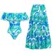 Women's Strapless Swimsuit With Ruffled Detail - Floral Printed One-Piece For Beach Vacation_ecoleips.com