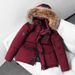 Men's Winter Parka With Fur Hood - Streetwear Style, 550fp Duck Down Jacket For Urban Outdoor, Black/Brick Red, Sizes S-3xl_ecoleips.com