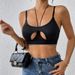 Sexy Hollow Out Cropped Tank Top Women's Halter Neck Bralette Hot Girl Fashion Top_ecoleips.com