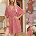 2024 Europe And The United States Spring And Summer New Women's Dress Print V-neck Short-sleeved Casual Loose Dress Women_ecoleips.com