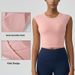 JOOMON European American Style Hollow-out Back Tank Top For Women With Chest Pads, Long Style, High-end Sports And_ecoleips.com