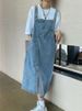K Cowboy Shoulder Strap Skirt, Women's Design Sense, Niche Temperament, Suspender Skirt, Loose Dalian Clothing, Long Skirt_ecoleips.com