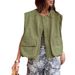 2024 Cross-Border European And American New Sleeveless Pocket Loose Vest Zipper Jacket For Women_ecoleips.com