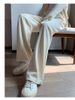 Women's Fleece-Lined Chenille Wide-Leg Pants - Ultra Soft & Warm Milk Velvet Fabric, High Waisted Straight Cut Casual Trousers With Elegant Draping_ecoleips.com