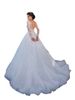 Women's long-sleeved wedding dress white simple temperament lace mid-waist wedding dress photo studio_ecoleips.com