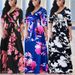In Stock! . Bestseller European And American Women's Clothing V-neck Printed Long Dress OM1115_ecoleips.com