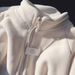 Cozy Fleece-Lined Zip-Up Hoodie – Oversized Stand Collar Pullover With Plush Sherpa Interior (Beige) – Warm Loungewear For Women_ecoleips.com