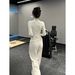 Casual Stand Collar Sports Yoga Outfit Set For Women, New Autumn/Winter Loose Fit, Waist-Cinching, Slimming, Fitness_ecoleips.com