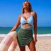 "Sexy Colorblock One-Piece Swimsuit With Sheer Mesh Panels - Tummy Control Monokini With Removable Padding For Women (S-XL) - Beach & Pool Swimwear"_ecoleips.com