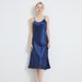Cross-border Plus-size Camisole Nightgown For Women, Summer Ladies' Ice Silk Nightdress, Sexy Long Skirt With Slit_ecoleips.com