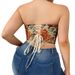 Retro French Herringbone Plus Size Bra Sexy Cross Vest Floral Bandeau Top For Women's Clothing_ecoleips.com