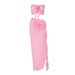 Women's Summer Fashion Sexy Strapless Slim Fit Pleated Slit Floral Tie Set American Style Trendy Clothing_ecoleips.com