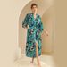 Voya Cross-border Printed Robe Set For Women, Summer Sexy Ice Mid-sleeve Plus-size Bathrobe, Silk Bridal Morning Robe,_ecoleips.com