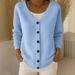 Women's Plaid Long Sleeve Cardigan Sweater – Oversized Casual Knit Pullover For Fall & Winter_ecoleips.com