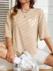 Simple Love Printed Womens Tshirts Summer Breathable Clothes Casual Fashion Short Sleeve Street Oversized All Match T-Shirts_ecoleips.com