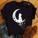 women's Fashion Loose-fitting Moon Star Short-sleeve T-shirt, European And American Style_ecoleips.com