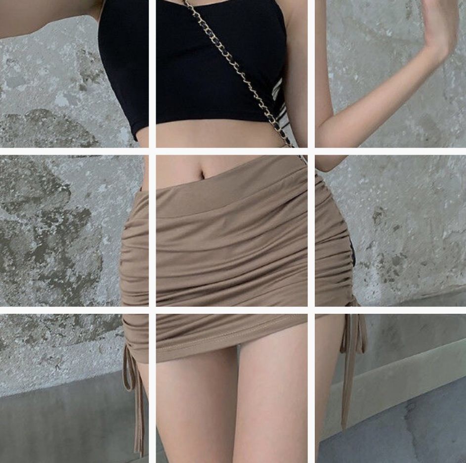 Drawstring Midi For Women Summer Hot Girl High Waist Slimming Design Sense Bodycon Short Skirt 8396_ecoleips.com