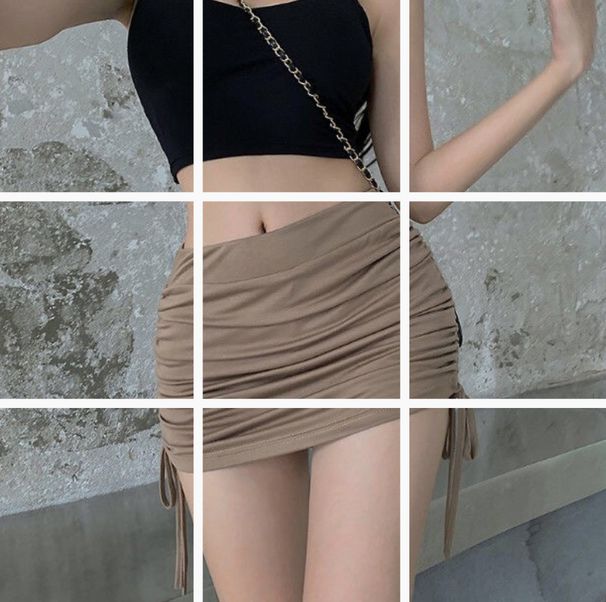 Drawstring Midi For Women Summer Hot Girl High Waist Slimming Design Sense Bodycon Short Skirt 8396_ecoleips.com
