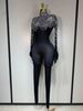 Women Sexy Nightclub Evening Party Drag Queen Singer Dancer Stage Performance Costume Luxury Stretch Jumpsuit SZY8_ecoleips.com