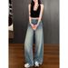 LiLi Apparel Starry Galaxy Rhinetone Wide-Leg Jean For Women 2026 Autumn High-Waited Looe High-End Floor-Length_ecoleips.com