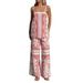 Women's Clothing New Summer Women's Loose High Waist Printed Casual Trousers Suspenders Suit_ecoleips.com