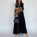 Women's Clothing Elegant Arabian Color-Block Maxi Cardigan Dress – Modest Long Robe With Contrast Panels (S-XL, Polyester Blend, Loose Fit)_ecoleips.com