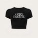 Y2k Street Style Crop Top For Women - Sexy & Slim Fit Short Sleeve T-Shirt With Bold Letter Print_ecoleips.com