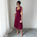 Elegant Women's Solid Color Suspender Long Dress Spring/Summer New Arrivals Independent Website European And American Style_ecoleips.com